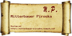 Mitterbauer Piroska névjegykártya